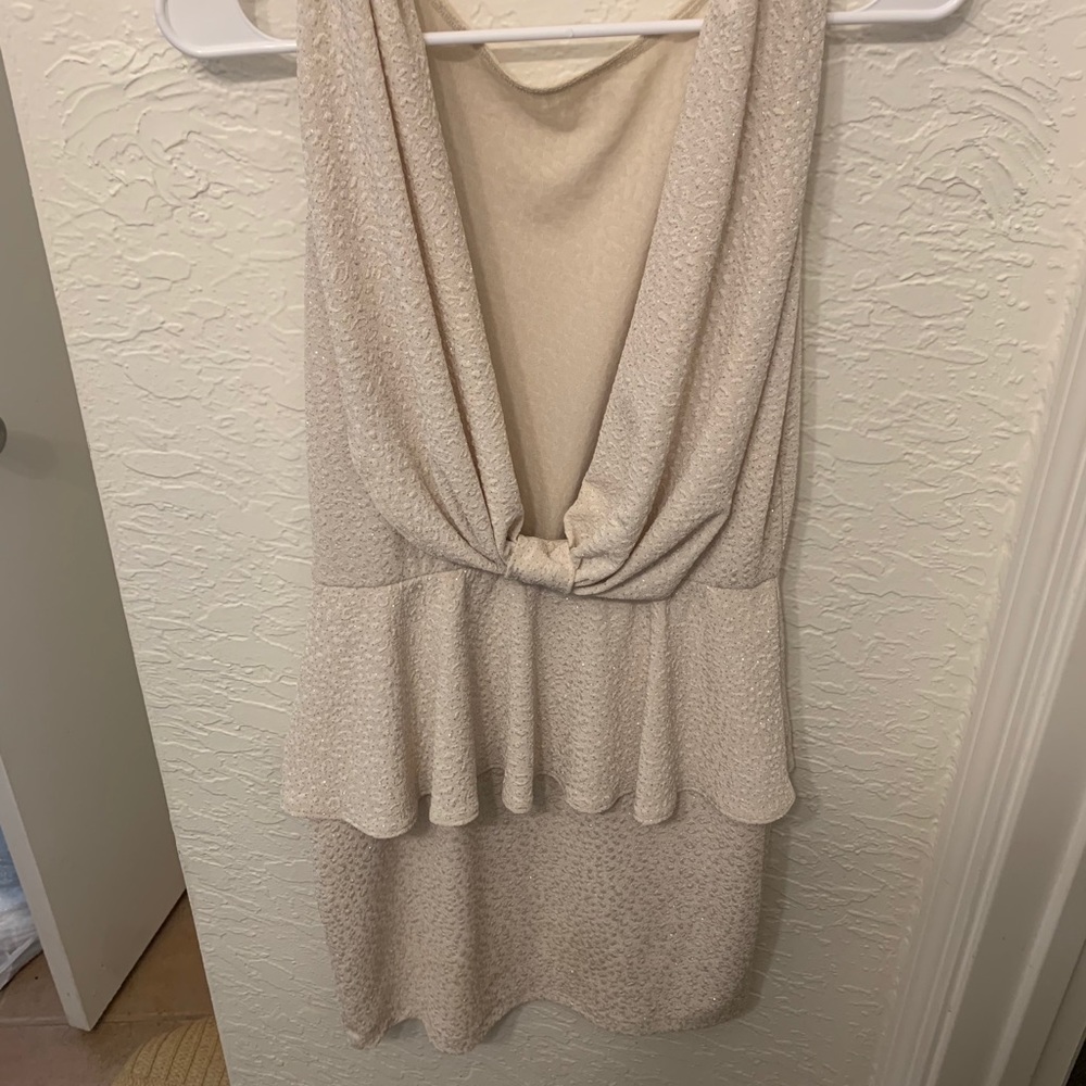Cream sparkly open back dress